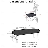 abordables Dining Chair Cover-Solid Color Elastic 75D Milk Silk Waterproof Bench Cover with Rope, Universal Set for Dustproof Stool and Ottoman Protection