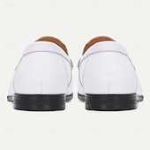 Χαμηλού Κόστους Δερμάτινα Loafers Premium-Ανδρικά λευκά δερμάτινα μοκασίνια – δερμάτινα παπούτσια υψηλής ποιότητας με απλή κομψότητα για casual και επίσημες περιστάσεις