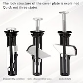 billige Skrutrekkere sett-4 stk. kraftig toalettsetefesteboltsett, universelt toalettseteskrueutskiftningssett, toalettseteboltsett for enkel installasjon, festedel for toalettsetetopp