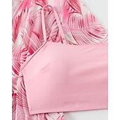 זול טנקיני וביקיני לגלישה-בגדי ריקוד נשים סטים של ביקיני בגד ים ביקיני גבוה עם מותן מרופד טרופי הגנת UV גמישות גבוהה ללא שרוולים בגדי ים גלישה צלילה שנרקול קיץ