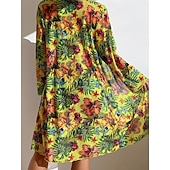 halpa 3 kpl bikinisetti-Naisten bikinit 3-osainen uimapuku palm alushousut slim selkä avoin lomaranta-asu kukkakuviolla lehtikuvio pyöreä kaula-aukkoinen hihaton uimapuku