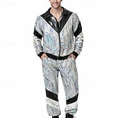 preiswerte Outfits-Retro Vintage Hippie Disko Outfits Jacke Shorts Kurze Ärmel Disco Kostüm Herren Damen Karnevalskostüm Maskerade Karneval Alltagstauglich Pride Parade Pride-Monat Erwachsene Oberteil Hose Shorts