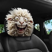 זול כיסויי בד-2 יחידות כיסויי משענות ראש לרכב עם הדפסה מצוירת של חיות חמודות, ללא מילוי, אביזרי פנים לרכב, כיסויי משענות ראש אוניברסליים לרכב, קישוטי פנים לרכב, מתאים לשימוש בכל מזג אוויר ללא מילוי