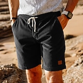 economico Pantaloncini casual-Per uomo Shorts Pantaloncini Estivi Shorts da Spiaggia Pantaloncini casual Pantaloncini di velluto a coste Coulisse Elastico in vita Tinta unica Comodità Traspirante Corto Quotidiano All'aperto Ferie