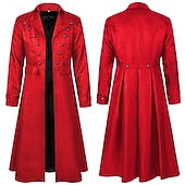 cheap Outerwear-Retro Vintage Punk &amp; Gothic Medieval Coat Tuxedo Tailcoat Long Sleeves Ebenezer Scrooge Vampire Knight Ritter Fancy Dress Men's Steampunk Halloween Performance LARP Ren Faire Adults Coat