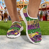 economico Scarpe da uomo-Scarpe casual slip-on con stampa di maschera per Mardi Gras da uomo - calzature festive leggere e traspiranti per sfilate di carnevale celebrazioni di strada feste a tema e uscite festive