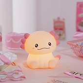 halpa Taimitarha yövalot-Salamander pehmeä silikoninen Pat-valo lastenhuoneen yövalo 7 väriä himmennys USB ladattava yöpöytälamppu tunnelmavalo joulu uusivuosi lahja