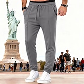 cheap Joggers-Men's Sweatpants Joggers Trousers Drawstring Pocket Elastic Waist Plain Comfort Breathable Outdoor Daily Holiday Vacation Fashion Blue Black Micro-elastic