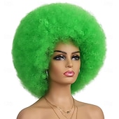  Parrucche Verdi Afro Parrucca Sintetica Verde per Uomini Donne Cosplay Feste Anime