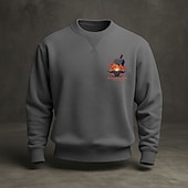 billiga 3D-tröjor för män-Amerikas 250-årsjubileum Herr Tröja Rund hals Blå Ljusblå Svart Gul Grön Vinter Vår &amp; Höst Designer S M L XL 2XL 3XL