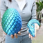 cheap Easter-Large 3D Printed Dragon with Easter Egg,Big Articulated Dragon Fidget Home Decor, Desk Pet, Christmas Birthday Gift