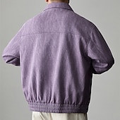 abordables Vestes Décontractées-Homme Veste Légère Veste Décontractée Quotidien Extérieur Avec Poches Printemps Automne Uni Streetwear Élégant Col Rabattu Régulier Violet Vert Gris foncé Veste