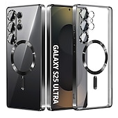 olcso Samsung-tokok-telefon Ügy Kompatibilitás Samsung Galaxy S26 Ultra Plus S25 S25 él S24 S23 S22 Plus Ultra Fekete tok Átlátszó Mágneses Ütésálló Retro TPU