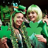  Гирлянда из мишуры ко Дню Святого Патрика, 26 футов (4 шт., всего 8 м), цвет клеверно-зеленый. &Пластиковое украшение из золотой фольги, ирландский фестивальный декор для вечеринки, украшение для