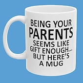 billiga Muggar och koppar-Att vara dina föräldrar 11oz rolig mugg semesterkaffekopp från föräldrar lustig julklapp familj födelsedag säsongsbetonad dryckesbehållare