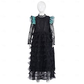 tanie Kostiumy damskie-Czarownica Wróżka Elfaba Sukienka Tiulowe Sukienki Kostium Cosplay z filmu Film Noc Walpurgii Cosplay for Damskie Dla dziewczynek Doroślu Halloween Karnawał Spektakl Comic Con Anime Expo