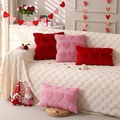 tanie Trendy poduszkowe-Poszewka na poduszkę w kształcie serca z nadrukiem 2D na sofę i łóżko, miękka poduszka dekoracyjna do salonu, sypialni, wystroju domu