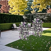 levne Umělé květiny-4 svazky závěsných umělých macešek, venkovní umělá květinová dekorace, UV odolné realistické umělé květiny pro venkovní zahradu, verandu, balkon, interiér domu a svatební dekorace