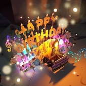 tanie Dekoracyjne światła-kartki urodzinowe fajerwerki wyskakujące ciasto dmuchane światło i muzyka kartka urodzinowa prezenty dla kobiet mężczyzn mamy dzieci