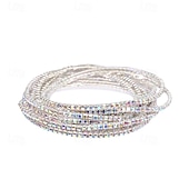 cheap Bracelets &amp; Bangles-Cubic Zirconia Classic Fashion Fashion Simple Alloy Bracelet Jewelry Silver / Black / Champagne For Daily Formal Holiday Date