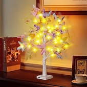 cheap Decorative Lights-Simulated Butterfly LED Birch Tree Light 60cm-24LEDs AAA Battery USB Dual purpose Indoor Spring and Summer Bedroom Bedhead Living Room Dining Room Party Wedding Atmosphere Decoration Ornament Lights