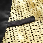cheap Outfits-Disco 1980s Pants Outfits Suits &amp; Blazers Long Sleeves Sequins Fancy Dress Men's Carnival Costume Halloween Carnival Masquerade Club Pride Parade Pride Month Adults' Coat Pants All Seasons