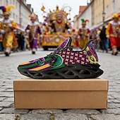 billige Damesko-Kvinne Karneval Komfortable Sneakers – Lettvekts Polstret Såle Mardi Gras Fargevalg Dramatisk Ytelsesstil Dansere Festivalgjengere Parader og All-Dags Gåing