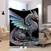 billiga Filtar och plädar-Filt Fleecefiltar Filt för soffan Drake Present Klassisk 3D Fantasi Soffa Säng Dekorativ filt Varm filt Heminredning