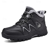preiswerte Winter- und Schneestiefel-Schwarze Herren-Winterwanderstiefel, wasserdicht und isoliert, ideal für Schnee, Wanderungen und Outdoor-Abenteuer, robustes Schuhwerk für kaltes Wetter und unwegsames Gelände