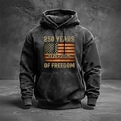 preiswerte Flagmuster-Herren Grafik Amerikanische US-Flagge Kapuzensweatshirt Pullover-Hoodie Bedruckter Hoodie Mode Streetwear Täglich Vintage-Retro Langarm Mit Kapuze Outdoor Streetwear Urlaub Rote Braun Grün Grau