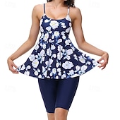 levne Surfovací tankiny a bikiny-Dámské Plavky 2 ks Tropický vzhled Ultra lehký (UL) Elastický Bez rukávů Plavky Surfování Šnorchlování Léto