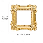 tanie Rzeźby-1 szt. Materiał żywiczny w stylu europejskim, trójwymiarowa, wzorzysta złota rama do dekoracji, dekoracja ścienna DIY, odpowiednia do zdjęć, dekoracja salonu, dekoracja miniaturowego domu