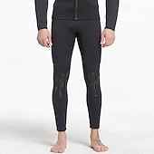  Pantaloni da sub in neoprene da 1,5 mm da uomo, pantaloni da muta, pantaloni da bagno elasticizzati, maniche lunghe, per surf, snorkeling, immersioni, tinta unita, invernali