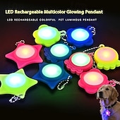 tanie Dekoracyjne światła-1 opakowanie wisiorka LED dla zwierząt domowych z ładowalną, świecącą obrożą dla psów i kotów, kolorowy cykl, silikon, 6-godzinny czas pracy na baterii, światło bezpieczeństwa w nocy