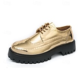 preiswerte Brogue-Schuhe-Goldene Brogue-Schnürschuhe für Herren – Premium-Qualität mit markanter Sohle, perfekt für formelle Anlässe, Partys und stilvolle Freizeitkleidung