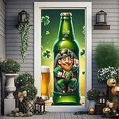 Χαμηλού Κόστους Γκαράζ &amp; Πινακίδες Πόρτας-Ημέρα St. Patrick Αφίσες Κάλυμμα πόρτας Πανό εξωτερικού χώρου Πράσινο καπέλο Τριφύλλι χαριτωμένο στυλ 3D Πάρτι Κοιτώνας Δωμάτιο Εφήβων Κοιτώνας Κολλεγίου Υπνοδωμάτιο Guys Man Cave Frat Φόντα λήψης