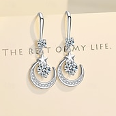 cheap Earrings-1 Pair Earrings For Women's Cubic Zirconia Daily Street Alloy Monogram Moon Star