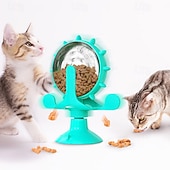 abordables Cuencos y Comederos-Juguete para gatos, dispensador de comida con base de ventosa y orificio de fuga, utilizado para juguetes interactivos para gatos y gatitos en interiores.