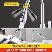 cheap Kitchen Utensils &amp; Gadgets-360° Rotating Kitchen Faucet Extender, Multi-Mode Water Flow Sprayer Attachment, Splash-Proof Water Saving Faucet Aerator with Extension Hose