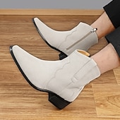 billiga Kostymstövlar-lila ankelboots för män – modern högglansdesign med bekväm klack, perfekt för vardagskläder, kvällsutflykter och moderiktiga evenemang