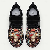 cheap Men's Shoes-Men's Colorful Carnival Sneakers – Unique Hand-Drawn Art with Skulls and Vibrant Patterns, Perfect for Mardi Gras, Carnival Parades and Festival Celebrations
