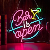 voordelige Decoratieve lichten-bar papegaai kokosboom cocktail led neon lichtreclame dimbaar usb voeding voor wanddecoratie hawaï zwembad tiki bar feest binnen slaapkamer woonkamer eetkamer mancave decoratie cadeau