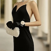 お買い得  Gloves-Terylene Wrist Length Glove Elegant / Stylish With Floral / Pure Color Wedding / Party Glove