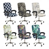 baratos Capa para Cadeira de Jantar-Capa protetora para cadeira de escritório, capa para banqueta, capa para cadeira dobrável com estampa geométrica, capa protetora elástica de poliéster para casa, escritório e sala de estar.