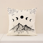 abordables Coussins, inserts et housses-Housse de coussin décorative pour l'Aïd el-Fitr, imprimé croissant de lune sur une seule face, décoration pour les fêtes du Moyen-Orient, coussin polyvalent pour canapé, salon et salle de prière,