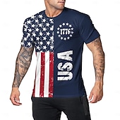 abordables Collection Homme-250e anniversaire des États-Unis Patriotique T-shirt Drapeau des États-Unis 250 ans 1776 Nouveauté Drôle Adulte Homme Semi-quincentenaire Jour de l'Indépendance / 4 Juillet 4 Juillet Occasionnel