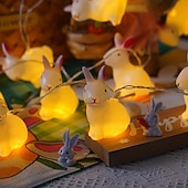 tanie Łańcuchy świetlne baterii-Wielkanocne lampki choinkowe zasilane bateryjnie, dekoracje LED, wiosenne lampki choinkowe do domu, do wewnątrz i na zewnątrz, do koszyka wielkanocnego, na imprezę, do sypialni, na sezon