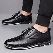 economico Scarpe Casual con Lacci-scarpe casual da uomo con stampa coccodrillo nera, scarpe da sposa formali uniche per lo sposo e i testimoni, perfette per cerimonie e ricevimenti nuziali all'avanguardia