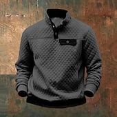 billiga Basic sweatshirts-Herr Våffla hoodies Huvtröja Vinrött Svart Brun Grön Ljusgrå Kinakrage Slät Sport &amp; Utomhus Dagligen Helgdag Streetwear Häftig Ledigt Vinter Vår &amp; Höst Kläder Pull Tröjor Långärmad