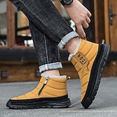 cheap Winter &amp; Snow Boots-Men's Yellow Insulated Winter Boots, Warm and Comfortable Snow Boots for Cold Weather, Ideal for Winter Hiking, Snowboarding and Outdoor Activities